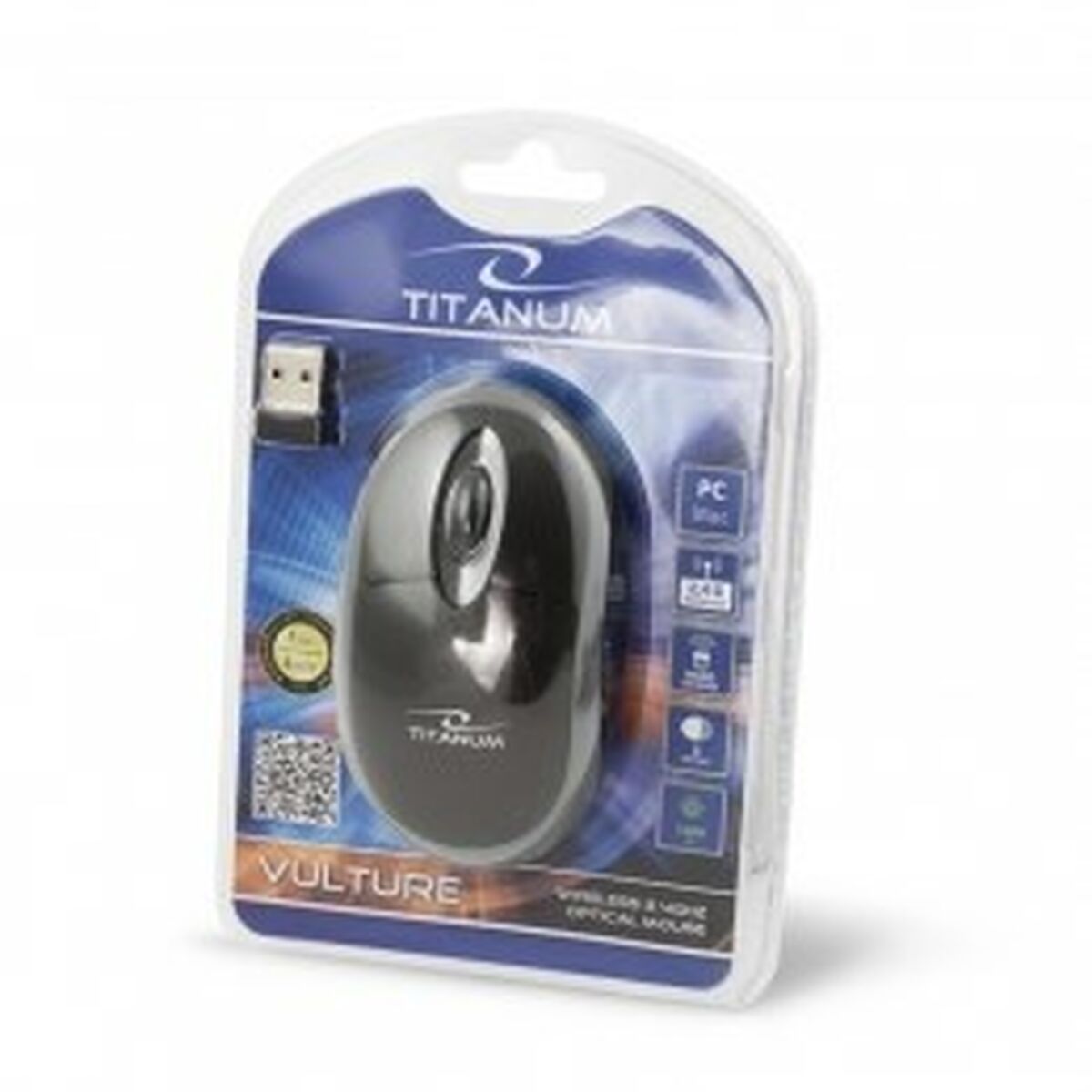 Wireless muis Titanum TM116E Zwart/Gris